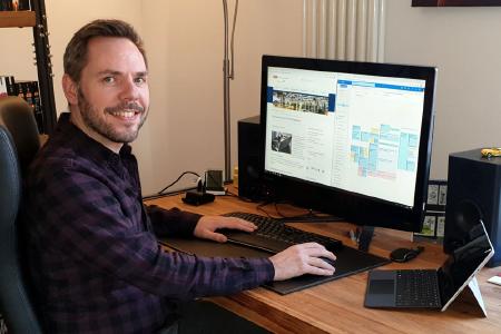 Trotz Corona-Krise: Auch im Home-Office geht die Arbeit für Dr. Stonis und seine Mitarbeiter weiter (Quelle: IPH)
