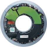 Abbildung: Radnabenmotor des Fraunhofer-Instituts für Integrierte Systeme und Bauelementetechnologie IISB mit überlagerter Schwingform nach flächenhafter Schwingungsanalyse mittels eines PSV Polytec Scanning Vibrometer