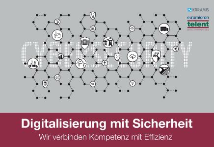 Grafik: Unter dem Motto „Digitalisierung mit Sicherheit“ stellt euromicron auf der it-sa 2019 ganzheitliche Sicherheitskonzepte vor. (© telent GmbH)