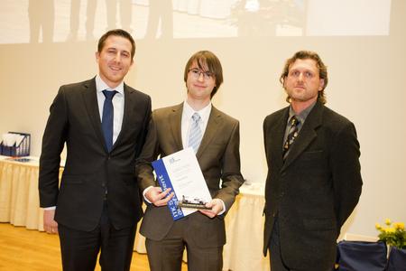 Thomas Fräßle (ITK Engineering AG), Preisträger Hr. Kerling, Lutz Kullmann (ITK Engineering AG) (Foto: TU Ilmenau/Chris Liebold)