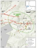 Abbildung 1. Projekt Phoenix Silver. Lageplan des Gebiets 417, einschließlich des 2024 gebohrten Gebiets und der Mexican Mine. Die Gravitationsmessung wird das Bohrgebiet abdecken