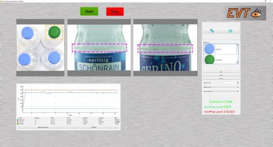 Screenshot Flaschenunterscheidung und Scuffing Erkennung