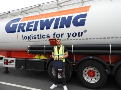 Zum Start in das Berufsleben heißt GREIWING in diesem Jahr 17 neue Auszubildende willkommen, einen von ihnen am Standort Raunheim. (Foto: GREIWING logistics for you GmbH)