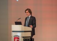 Kai Figge, G DATA Vorstand und Mitgründer, begrüßt die Teilnehmer des Bankentags / Foto: G DATA