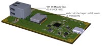 Gigabit-Ethernet-USB-Adapter in der diskretenVariante V1.0: Das Modul mit den Übertragernund Gleichtaktdrosseln ist neben derRJ45-Buchse platziert. Bildquelle: Würth Elektronik
