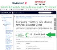 Commvault Datenmaskierung für Oracle Datenbankklone