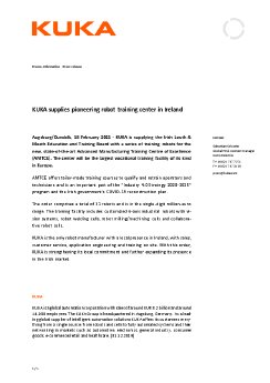 Press release KUKA supplies pioneering robot training center in Ireland.pdf