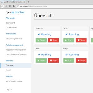 User-Interface des openthinclient-Managers