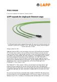 Press release: LAPP expands its single-pair Ethernet range
