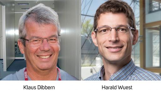 Ausbau des Managements bei Visometry: Dr. Klaus Dibbern (links) wird neuer CEO, während Mitgründer Dr. Harald Wuest als CPO (Chief Product Officer) seinen Fokus wieder mehr auf Produktstrategie und -entwicklung legen wird.