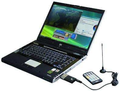 DVB-T-Stick angeschlossen am Notebook
