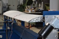 Test wing segment with integrated adjustment mechanisms. (Photo: TUM)