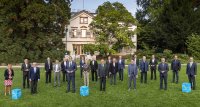 Interessiert an der gemeinschaftlichen Entwicklung der Metropolregion Rhein-Neckar: Mitglieder des Vorstands des ZMRN e.V. mit den Gästen (im Vordergrund): Dr. Michael Meister, Winfried Hermann und Alexander Schweitzer. Quelle: ZMRN e.V.
