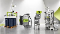 Essential Line - Four solutions for liquids, powders, and valve bags: (from right to the left): R-DOS Essential, VeloVac Essential, ValvoSeal Essential, BVP Essential