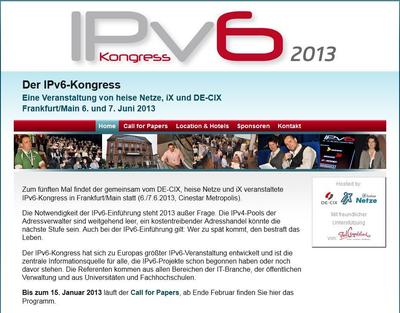 IPv6-Kongress 2013: Call for Papers