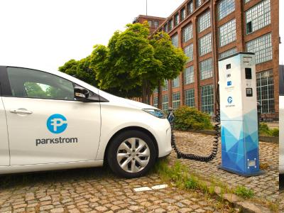 Parkstrom E Auto laden, Bild: Copyright Parkstrom
