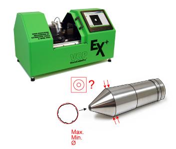 Figure 1 Possible measurement results: maximum, minimum and average inside diameter, runout testing, centricity / concentricity