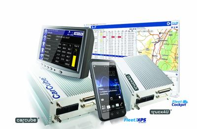 Das Produktportfolio von Trimble Transport & Logistics Deutschland: CarCube, FleetXps,Truck4U und FleetCockpit.