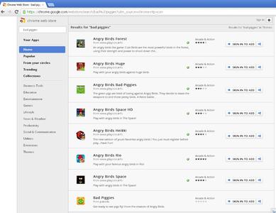 Suchergebnisse für "Bad Piggies" im Chrome Web Store