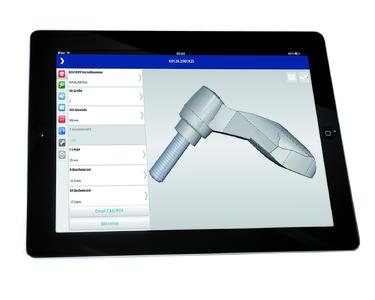 Eine Arbeitshilfe für Konstrukteure und Einkäufer im Maschinen-, Anlagen- und Fahrzeugbau: Die KIPP app bietet Zugang zu mehr als 15.000 Teilereferenzen von KIPP. Foto: KIPP