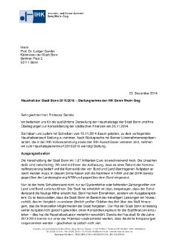 2014-12-23 IHK-Stellungnahme zum Haushaltsentwurf  2015-2016 der Stadt Bonn.pdf