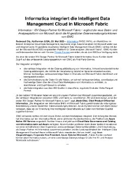 Pressemitteilung - Informatica integriert die Intelligent Data Management Cloud in Microsoft Fab.pdf