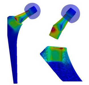 Simulationsergebnisse der Virtual Performance Solution: mechanische Belastungen für einen bestimmten Lastfall
