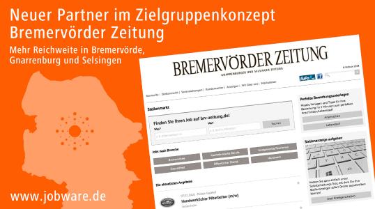 Jobware und Bremervörder Zeitung kooperieren im Stellenmarkt