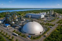 Konzeptionelle Darstellung eines potenziellen zukünftigen Ausbaus von Homeruns Santa Maria Eterna Industrial Hub.