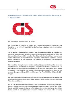 DE_Kabelkonfektionär CiS electronic GmbH erfreut sich großer Nachfrage im 1. Quartal 2021.pdf