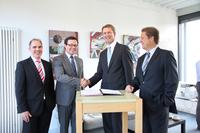 Dr.-Ing. Gerhard Gudergan, Dr. sc. agr. Hans-Peter Grothaus, Prof. Dr.-Ing. Dipl.-Wirt. Ing. Günther Schuh, Prof. Dr.-Ing. Volker Stich (v. li. n. re.)