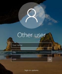 Das Benutzerinterface für die lokale Anmeldung