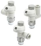 Die Drosselrückschlagventile der Serie AS-FS in Universalausführung bieten jetzt noch mehr Montagemöglichkeiten. Die Ziffernanzeige ist bei vertikal laufenden Leitungssystemen perfekt ablesbar