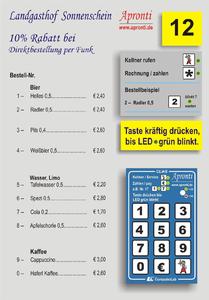 Apronti Speisekarten Aufsteller - im Bild mit Funktastatur