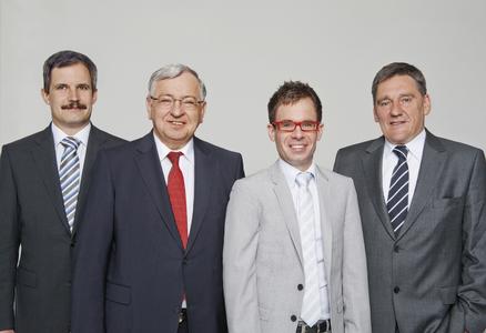 From left to right: Dr. Schittenhelm, Dr. Spanner, Mr. Spanner, Mr. Ludwig