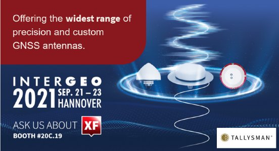 Tallysman präsentiert XF Filtering Antennen auf der Intergeo 2021