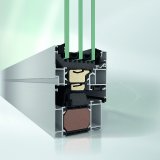 Schüco AWS 75.SI+ optimized with a 75 mm basic depth and a face width of 117 mm: Thermal insulation to passive house level with a Uf value of 0.94 W/(m2K)