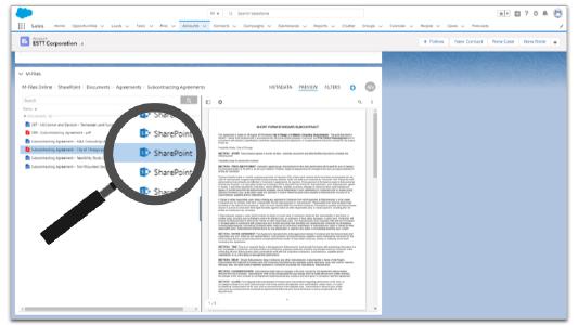 M-Files integriert SharePoint on-premises nahtlos in die Salesforce Cloud-Lösung