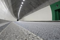 Blick in den fertig beschichteten Tunnel Wihalden im Kanton St. Gallen