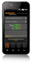 Mit der App Tension2Go können Anwender schnell per Smartphone prüfen, ob die Vorspannung von Industrieriemen der ContiTech Power Transmission Group stimmt (Photo: ContiTech)