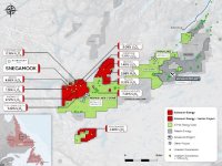 Abbildung 1: Projekt Harrier und zusätzliche Konzessionen, Central Mineral Belt, Labrador, Kanada Abbildung 1: Projekt Harrier und zusätzliche Konzessionen, Central Mineral Belt, Labrador, Kanada