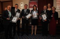 Ausgezeichnete Broadliner (v.l.): Markus Plückbaum (B.Com), Uwe Neumeier (Actebis Peacock), Thomas Kasper (Also), Simone Frömming (Tech Data), Gerhard Schulz (Ingram Micro)