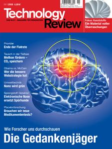 Das Titelbild der aktuellen Technology-Review-Ausgabe 11/2008