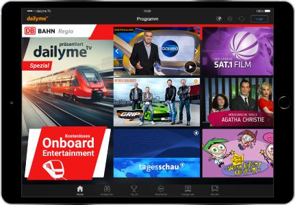 Ansicht der Entertainment-Inhalte in der dailyme TV App / Quelle: Screenshot dailyme TV