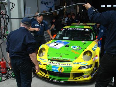 Der Seriensieger Manthey setzt GPSoverIP bereits seit 2006 ein. Hier ein Bild vom Fahrzeug aus dem Jahr 2007.