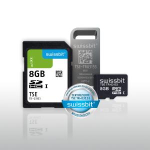 Die zertifizierte Swissbit-TSE gibt es als microSD, SD und USB – ganz ohne Adapter für höchste Zuverlässigkeit (Bildquelle: Swissbit)