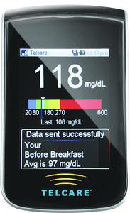 The world's first wireless enabled Blood Glucose Meter from Telcare. Photographer / Source Telcare Inc.