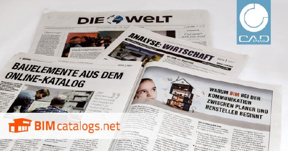 DIE WELT veröffentlicht Bericht über BIMcatalogs.net von CADENAS in Sonderbeilage mit über 670.000 potenziellen Lesern