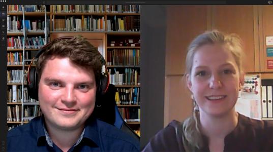 Tristan Eckhard und Gina Tietmeyer während des Schulungstermins