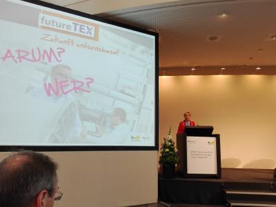Präsentation Projekt futureTEX & Workshop „Forschen ist Silber – Anwenden ist Gold“ Foto: STFI